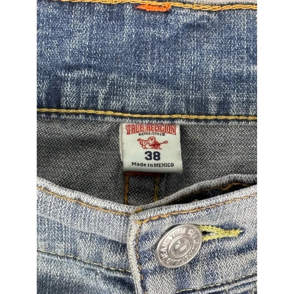 True Religion Slim Drop Rise Jeans Distressed Denim Size‎ 38 (40 Measured)